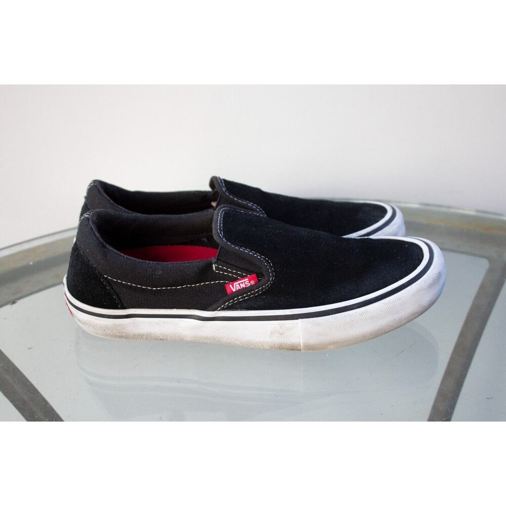 Vans Authenic Slip-On Ultracush‎ Pro Black Suede White Gum Mens 6.5